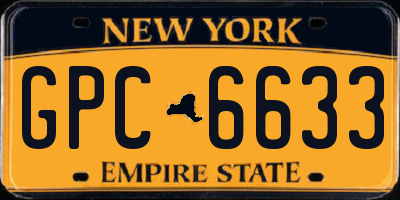 NY license plate GPC6633