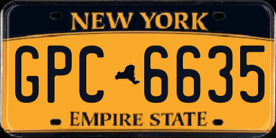NY license plate GPC6635