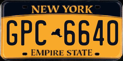 NY license plate GPC6640