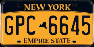 NY license plate GPC6645