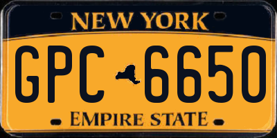 NY license plate GPC6650