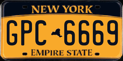 NY license plate GPC6669