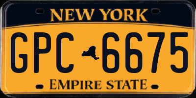 NY license plate GPC6675