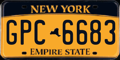 NY license plate GPC6683