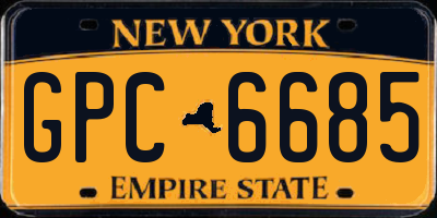 NY license plate GPC6685