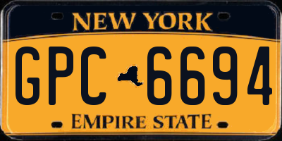 NY license plate GPC6694