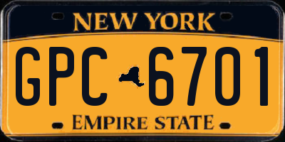 NY license plate GPC6701
