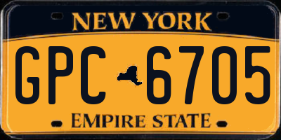 NY license plate GPC6705