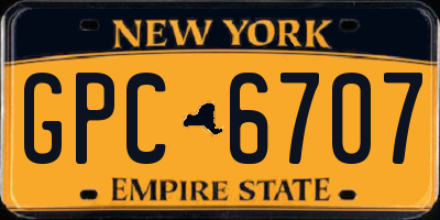 NY license plate GPC6707