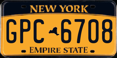 NY license plate GPC6708