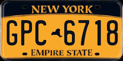 NY license plate GPC6718