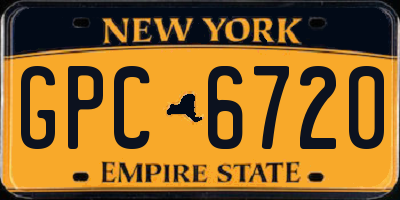 NY license plate GPC6720