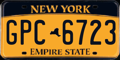 NY license plate GPC6723