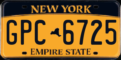 NY license plate GPC6725