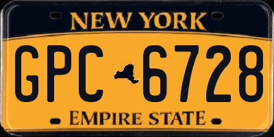 NY license plate GPC6728