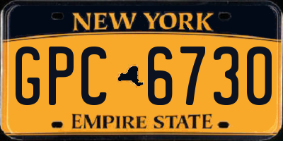 NY license plate GPC6730
