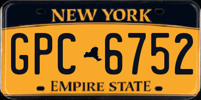 NY license plate GPC6752