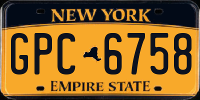 NY license plate GPC6758