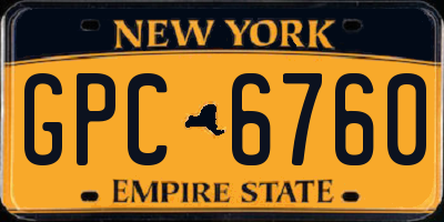 NY license plate GPC6760