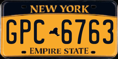 NY license plate GPC6763