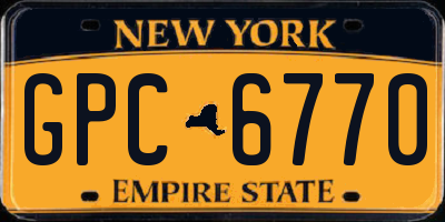 NY license plate GPC6770