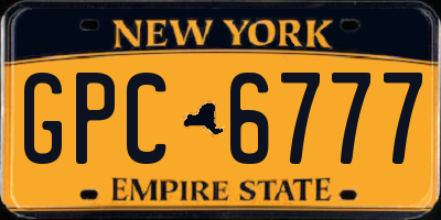 NY license plate GPC6777