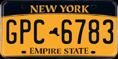NY license plate GPC6783