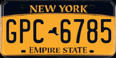 NY license plate GPC6785
