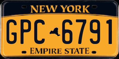 NY license plate GPC6791