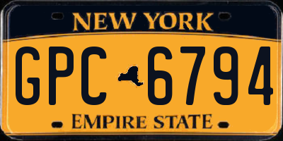 NY license plate GPC6794