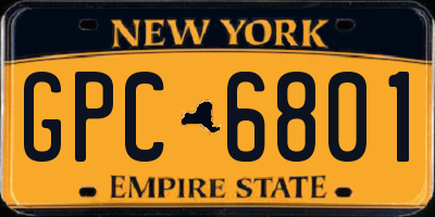 NY license plate GPC6801