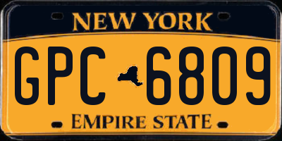 NY license plate GPC6809