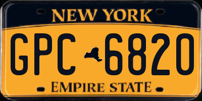 NY license plate GPC6820