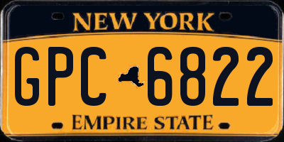 NY license plate GPC6822