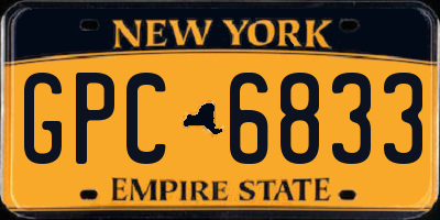 NY license plate GPC6833
