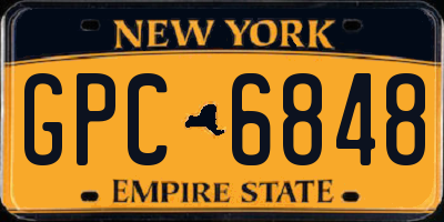 NY license plate GPC6848