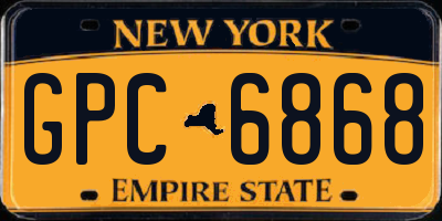 NY license plate GPC6868