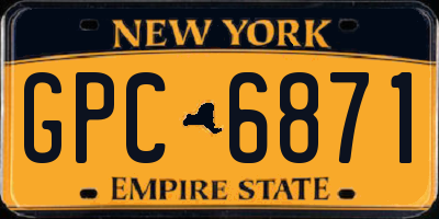 NY license plate GPC6871