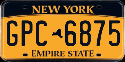 NY license plate GPC6875