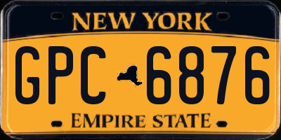 NY license plate GPC6876