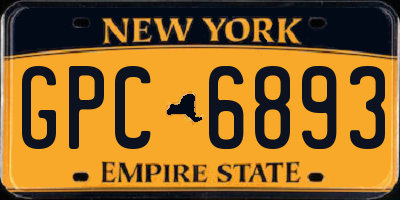 NY license plate GPC6893
