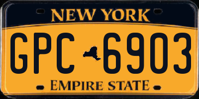 NY license plate GPC6903