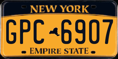 NY license plate GPC6907