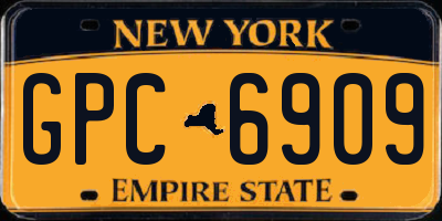 NY license plate GPC6909