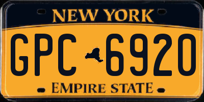 NY license plate GPC6920