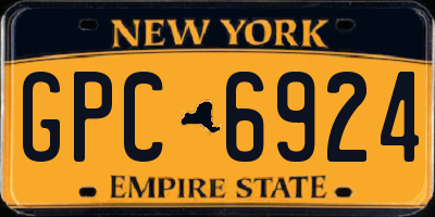 NY license plate GPC6924