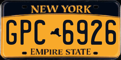 NY license plate GPC6926