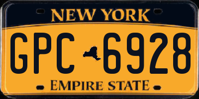 NY license plate GPC6928