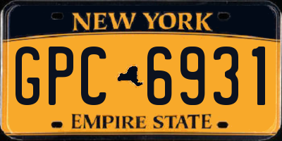 NY license plate GPC6931