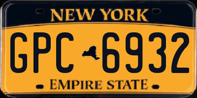 NY license plate GPC6932